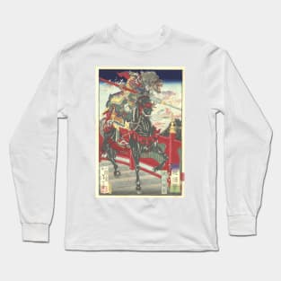 Zhang Fei at Changban Bridge by Tsukioka Yoshitoshi Long Sleeve T-Shirt